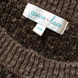 Grace And Lace Honeycomb Knit Sweater 